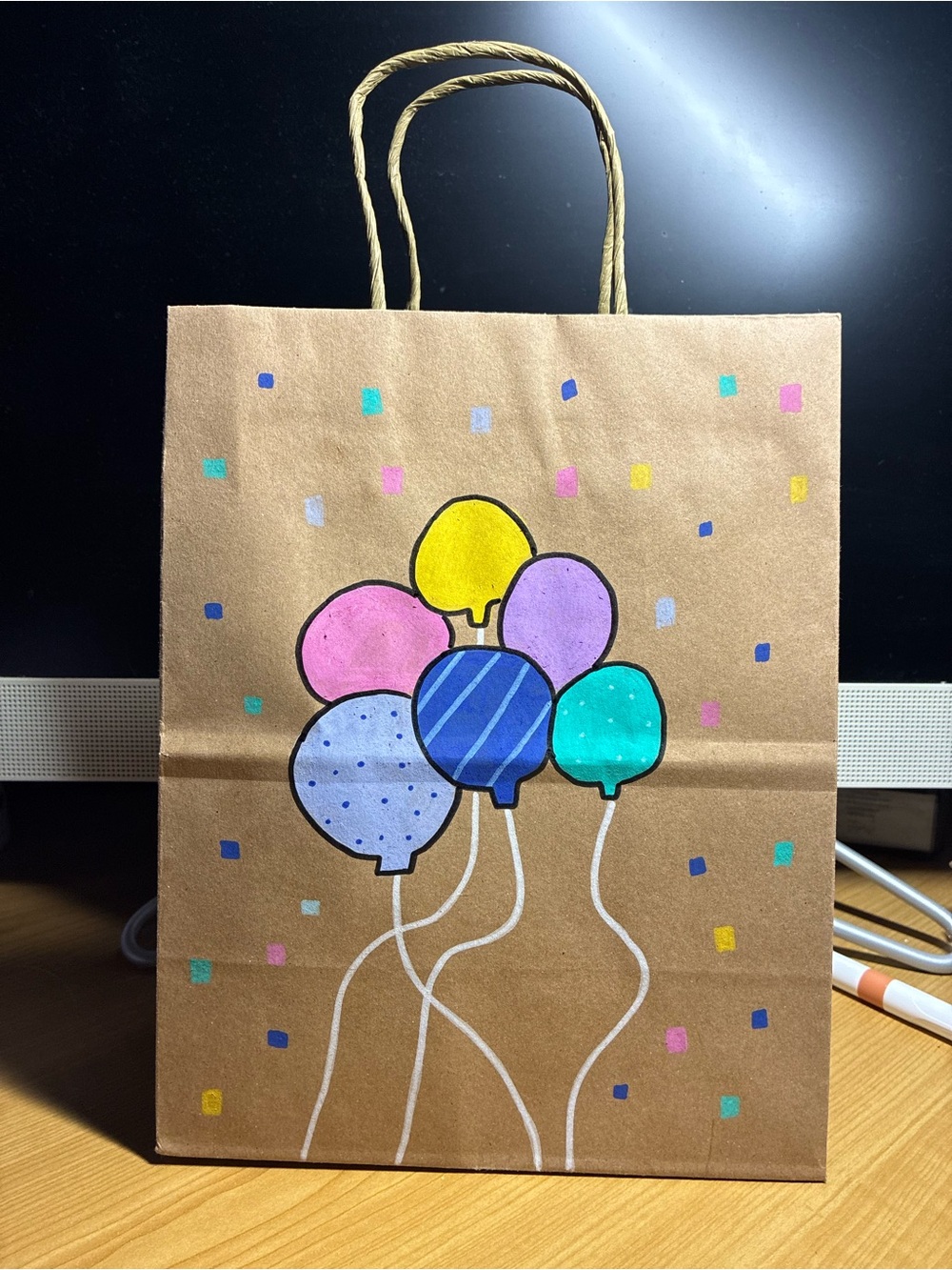 Small Balloon Painted Gift Bag